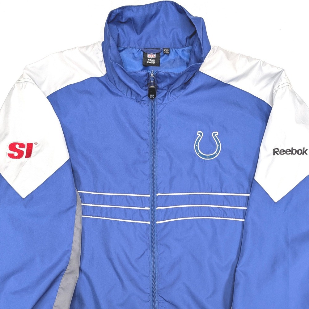 Reebok VTG Indianapolis‎ Colts Windbreaker Jacket Men's 2XL Sports Illustrated